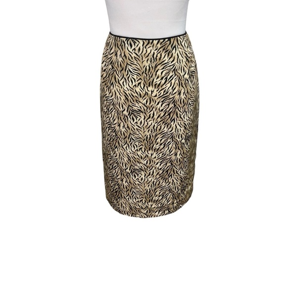 Worthington Women's Size 14 Wrap Pencil Skirt Animal Print Tiger 100% Polyester - Picture 6 of 7